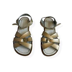 Saltwater Sandals Classic Gold Leather Girls 3